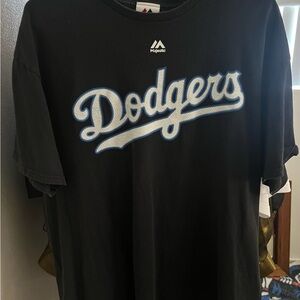 Majestic Dodgers Black T-Shirt with Manny Machado #8 on the back